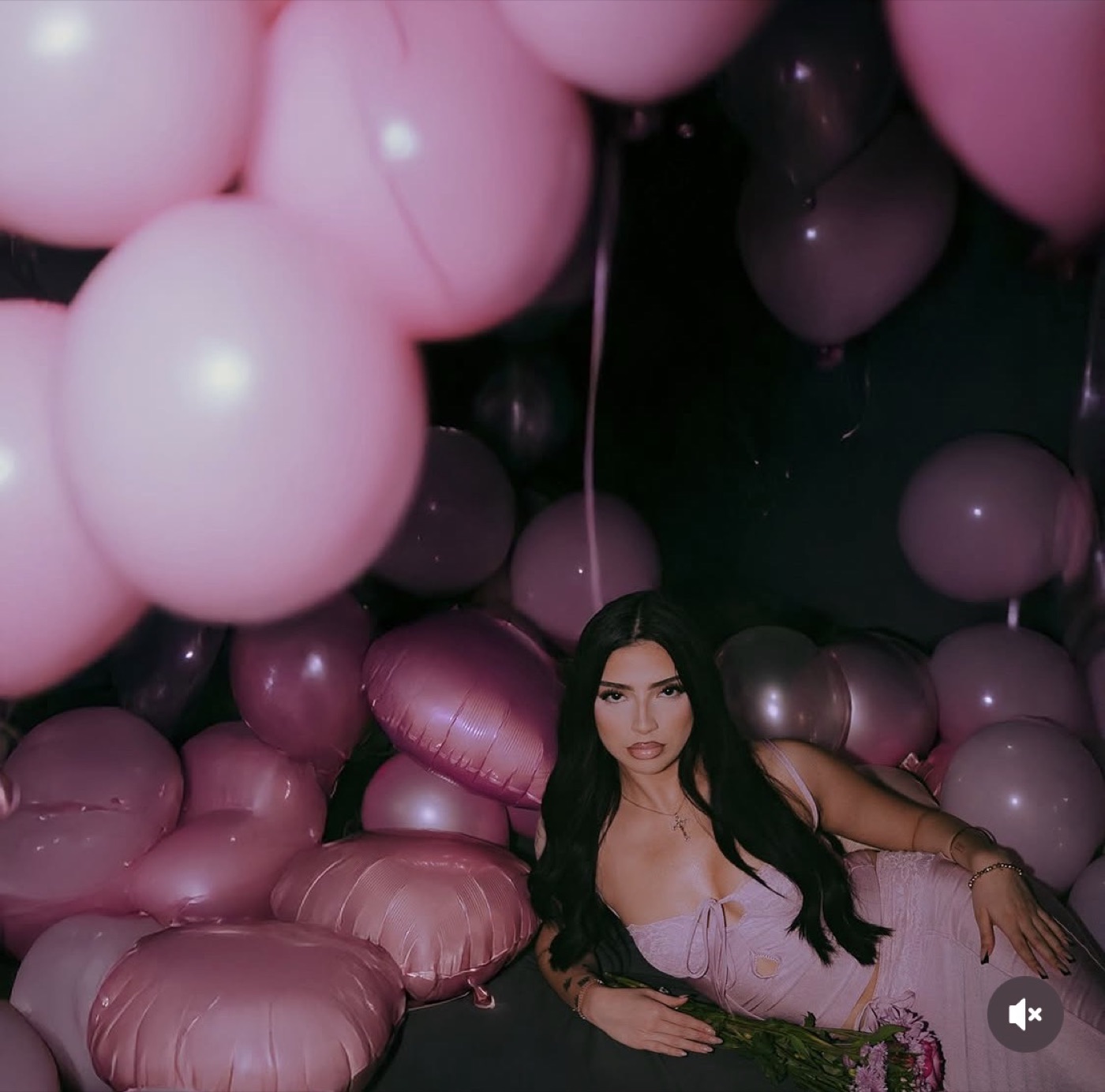 Birthday portrait with balloons