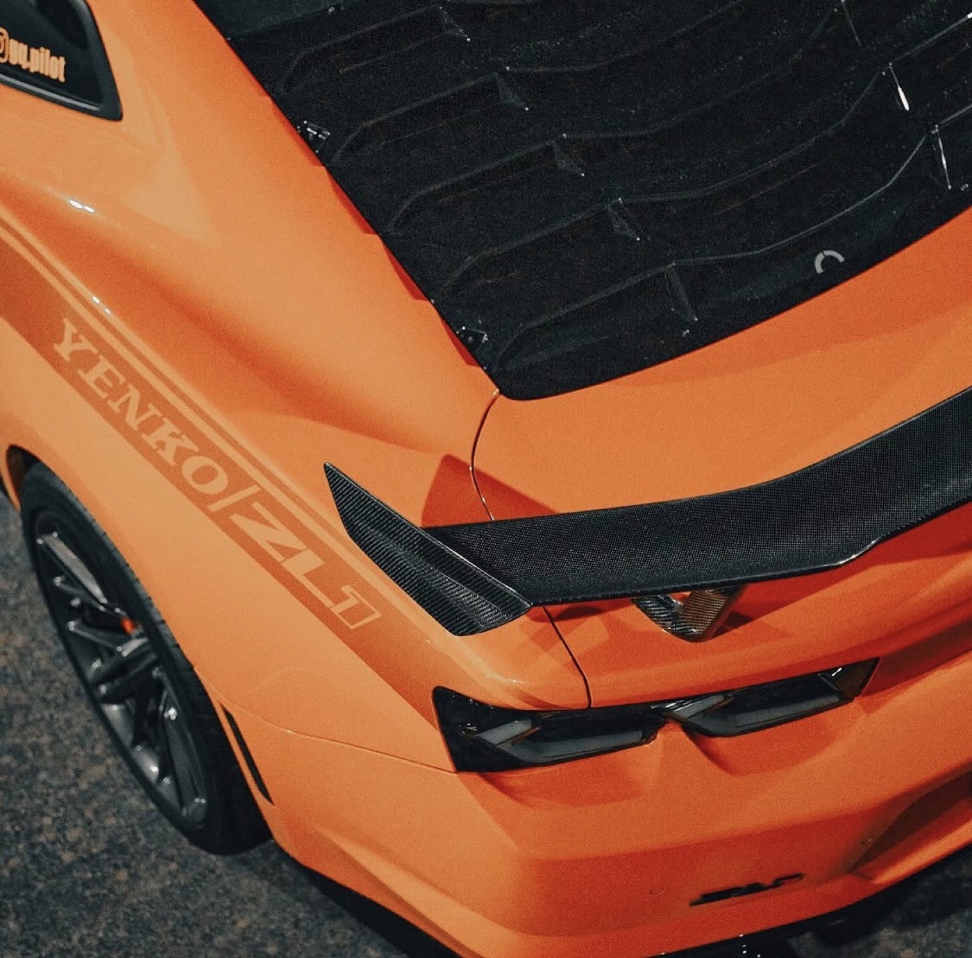 Orange sports car detail