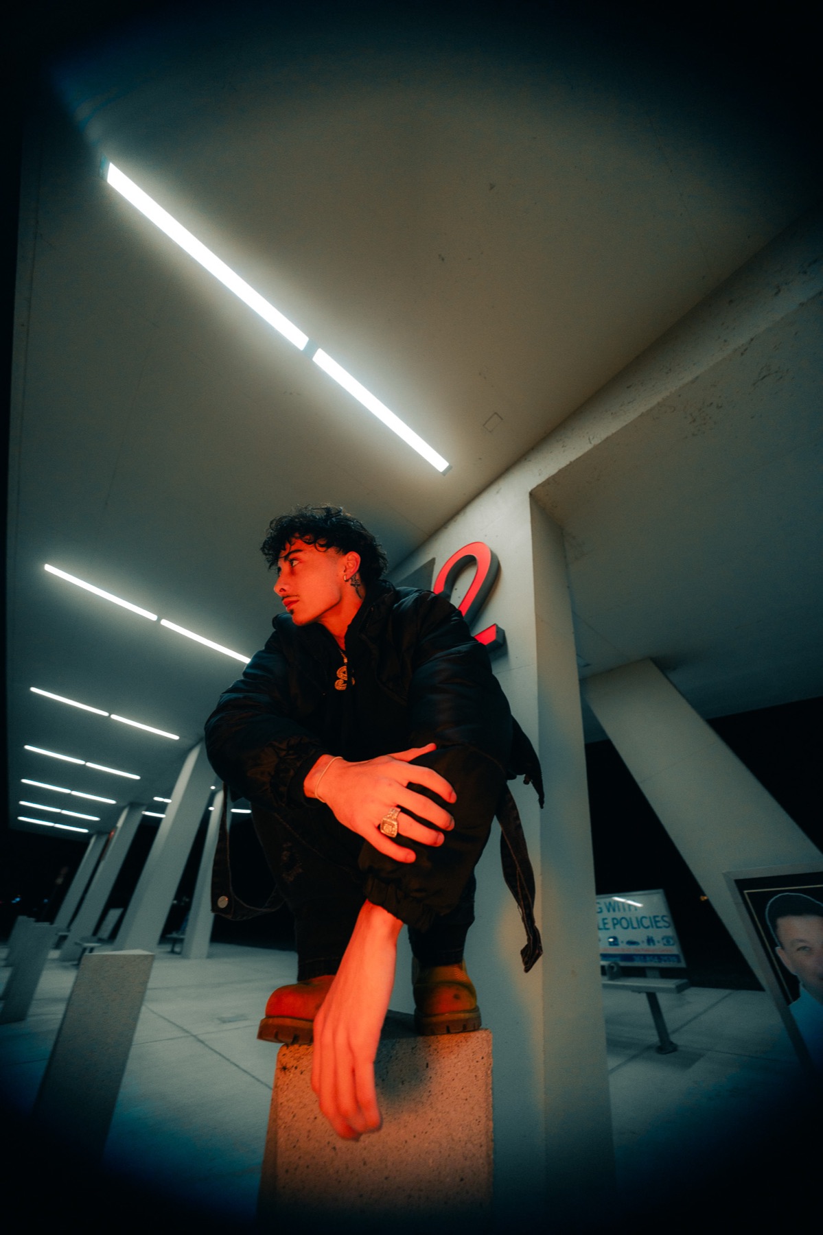 Night editorial portrait